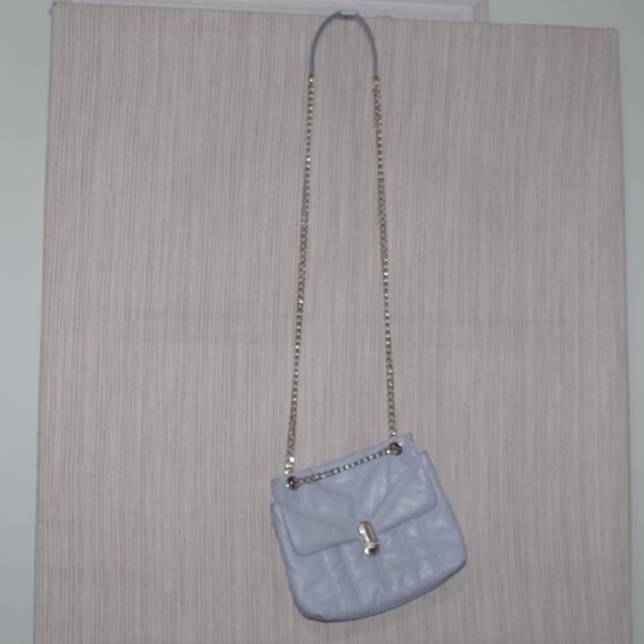 TED BAKER Leather AYALINA Quilted Puffer Small Shoulder blue gray crossbody Bag - Picture 6 of 10